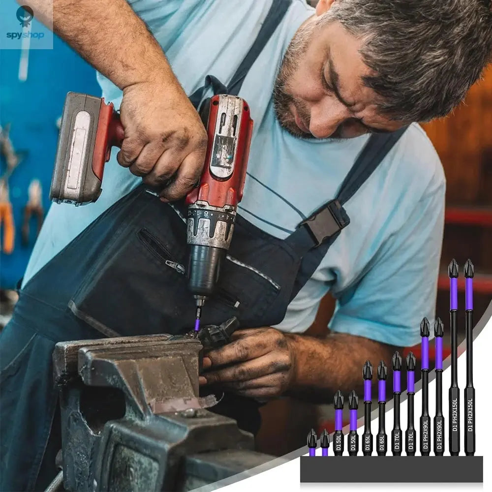 6/12 Pcs Magnetic Screwdriver Bits Non-slip Shockproof Phillips Impact Bits Hex Shank Alloy Steel Bits Suitable for Power Tools Spy-shop.com