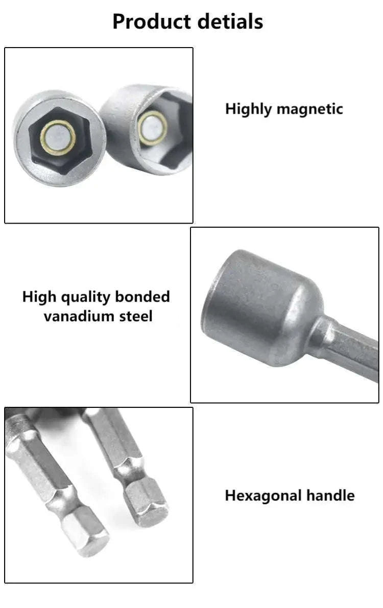 6–13 mm Impact Socket Set Magnetic Nut Driver Kit-6-8-10-13 / CHINA