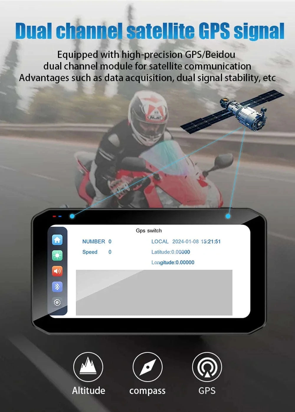 6.25" Portable Digital Motorcycle GPS Navigation Dashboard with Wireless CarPlay & Android Auto-MTC-17-DT / CHINA / None
