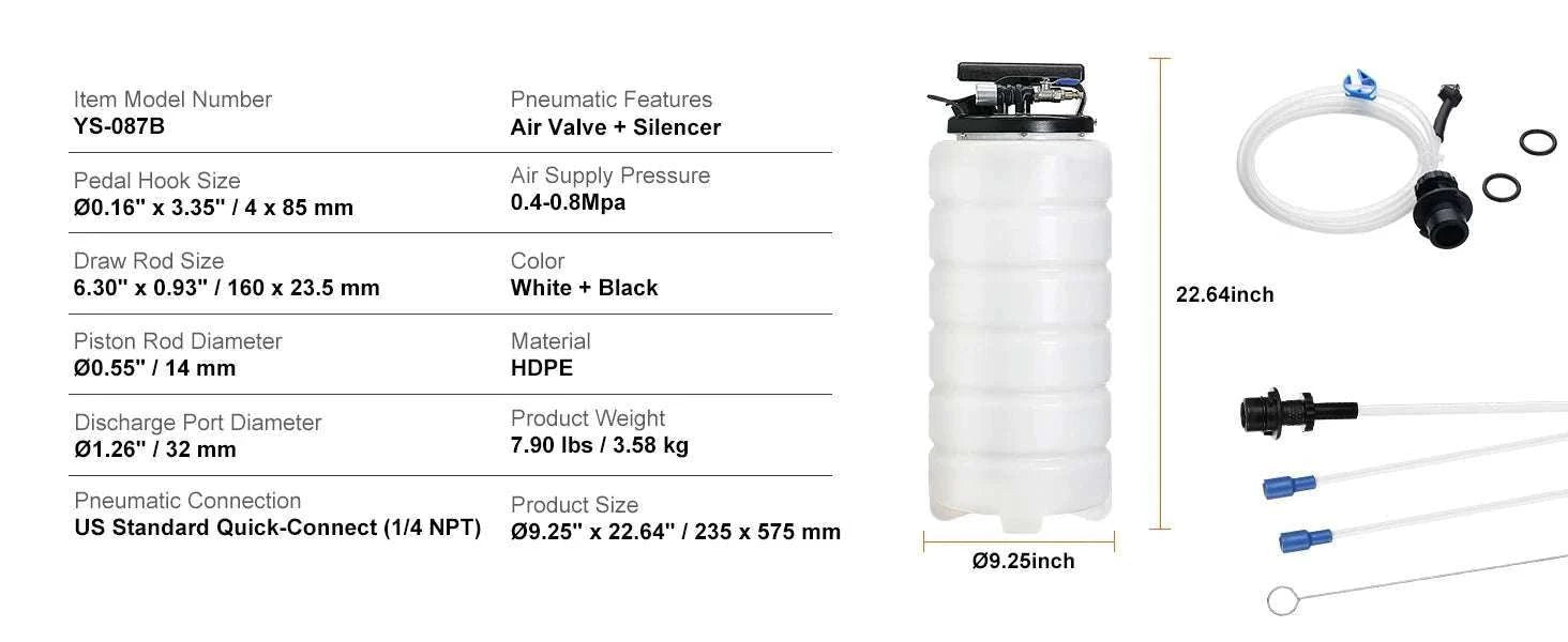 6.5L/15L Pneumatic Fluid Extractor Oil Change Pump Kit-15L / GERMANY
