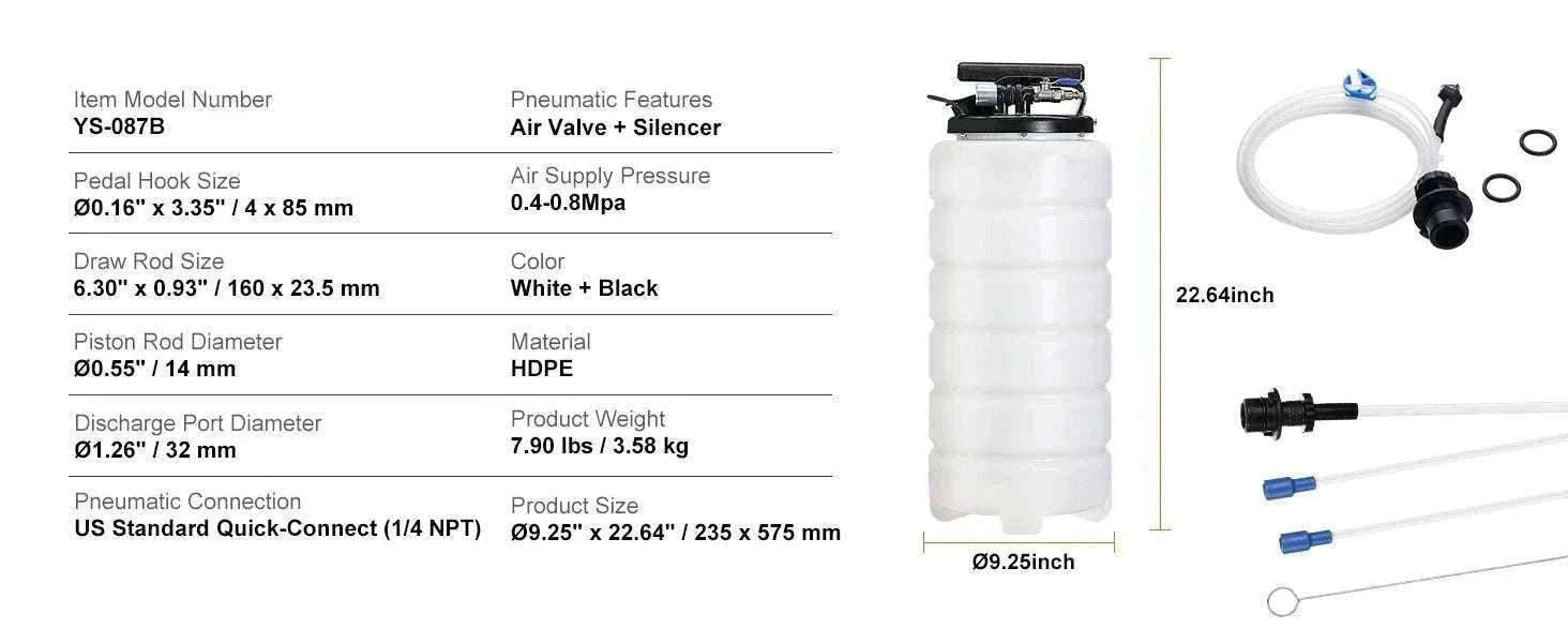 6.5L/15L Pneumatic Fluid Extractor Oil Change Pump Kit-15L / GERMANY