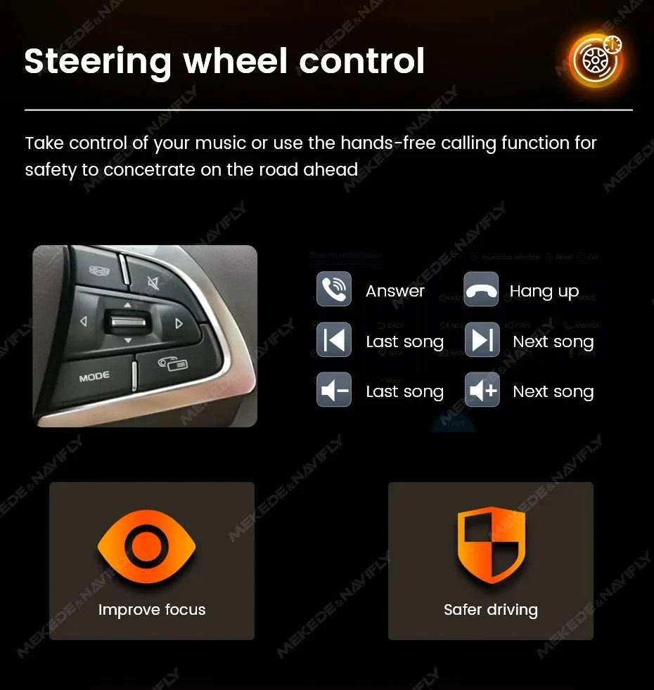 6.86" 1DIN Car Stereo with Wireless CarPlay, Android Auto & BT-OD2