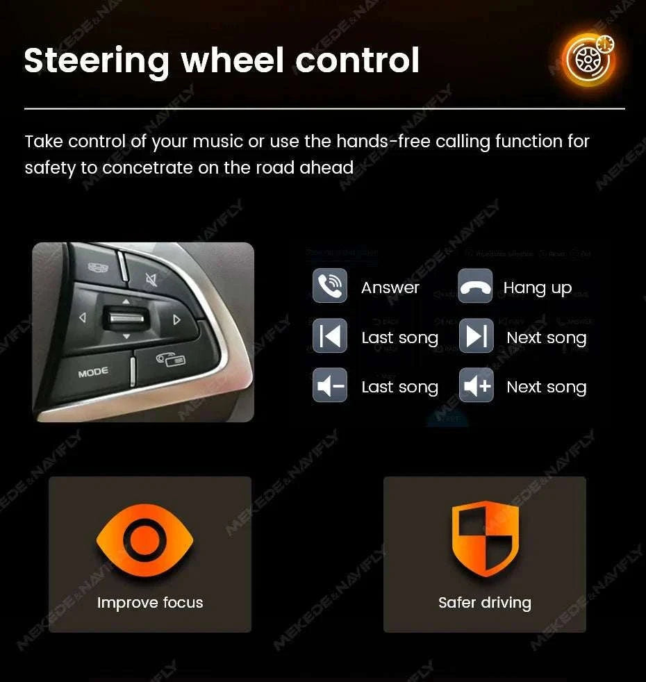 6.86" 1DIN Car Stereo with Wireless CarPlay, Android Auto & BT-OD2