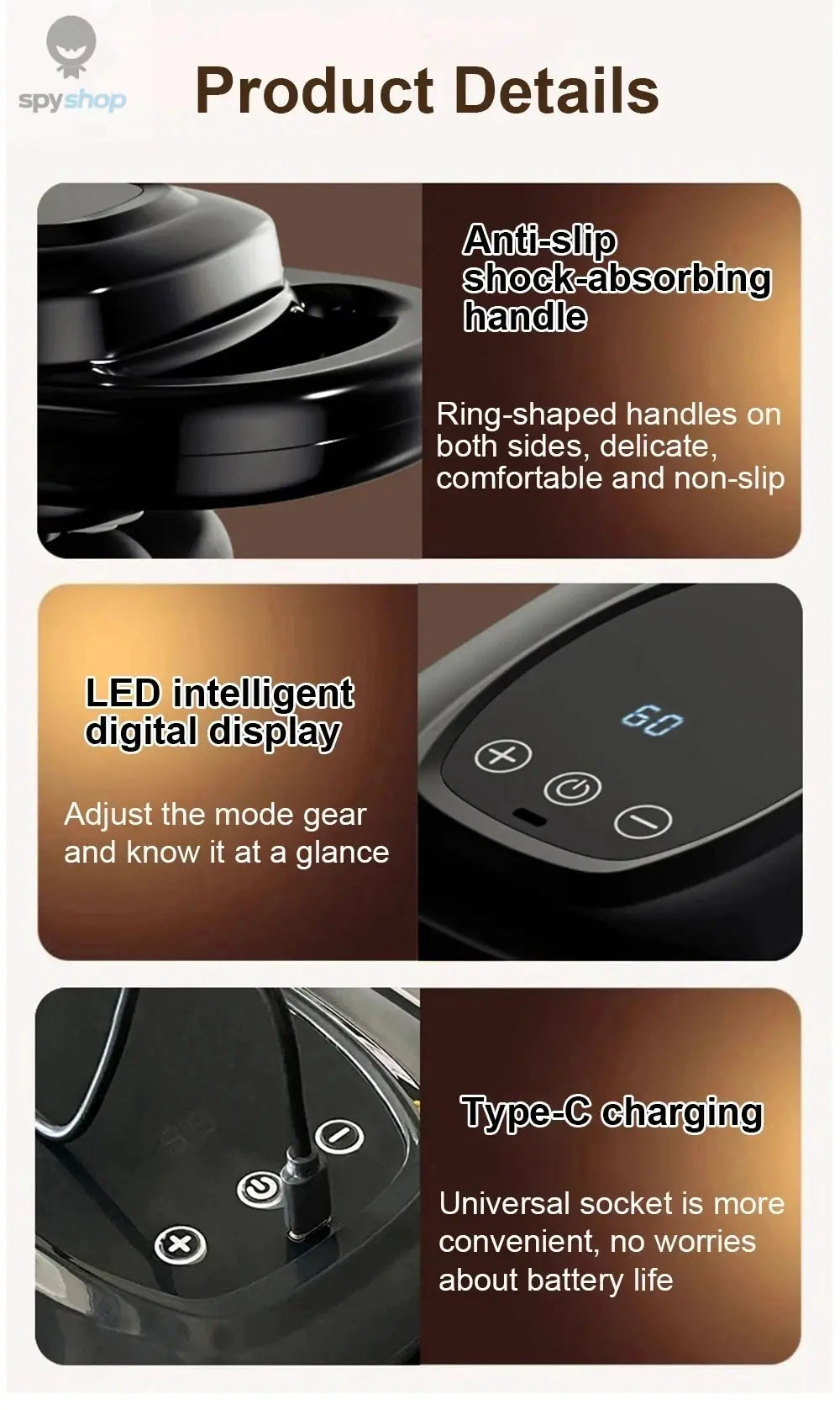 6 Head Massage Gun for Muscle Relief Deep Tissue Percussion for Neck Cervical Spine Full Body