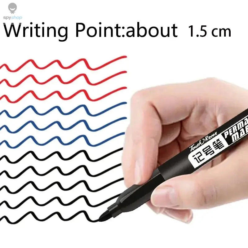 6 PCS Permanent Marker Pen Manga Drawing Markers Black Blue Red Waterproof Ink Sketch Pens Stationery Art School Supplies Spy-shop.com