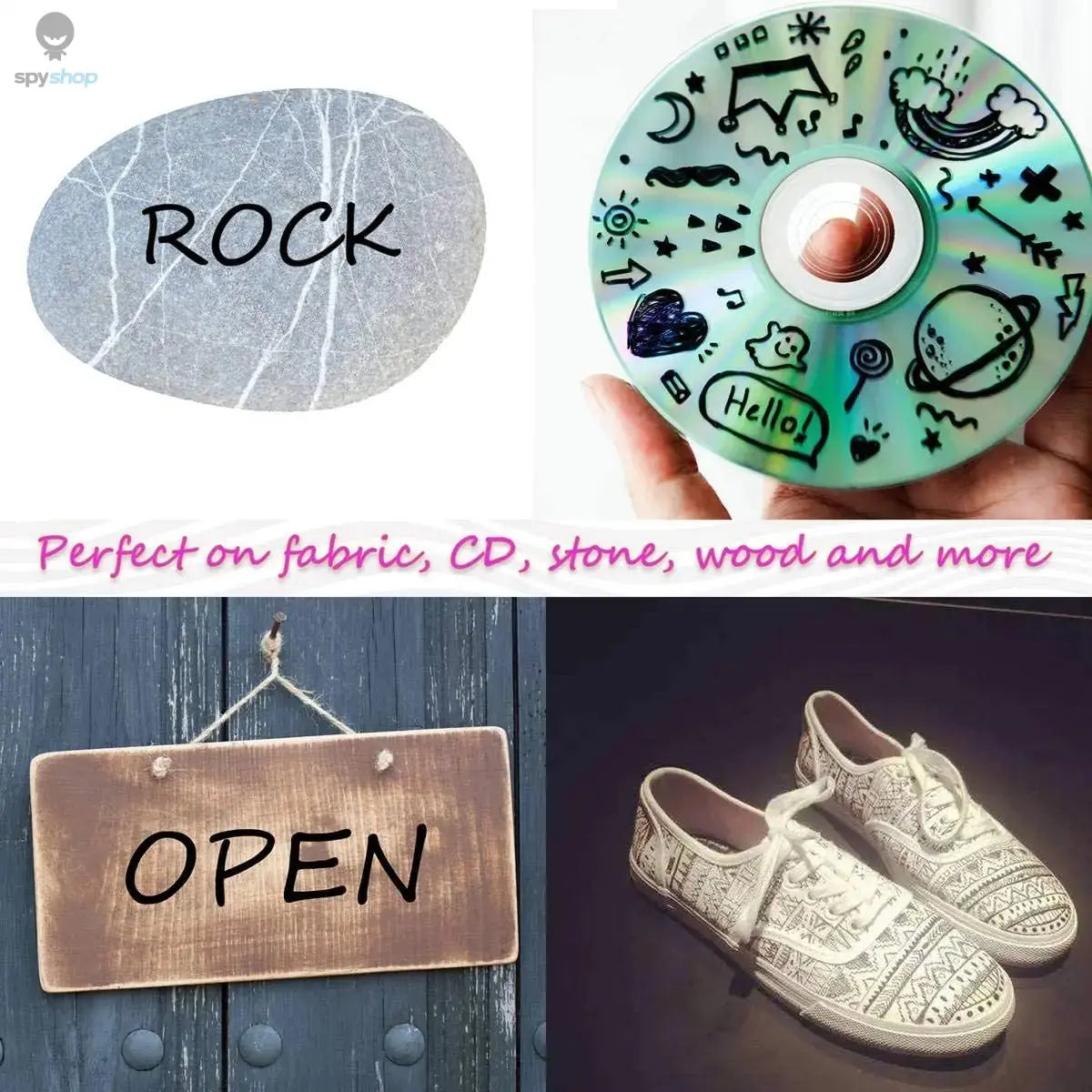 6 PCS Permanent Marker Pen Manga Drawing Markers Black Blue Red Waterproof Ink Sketch Pens Stationery Art School Supplies Spy-shop.com