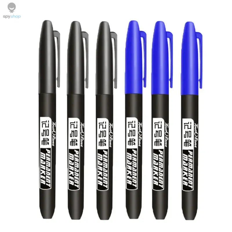 6 PCS Permanent Marker Pen Manga Drawing Markers Black Blue Red Waterproof Ink Sketch Pens Stationery Art School Supplies Spy-shop.com