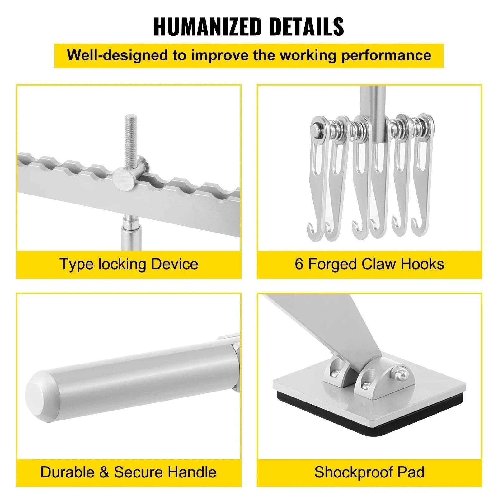 6-Claw Dent Puller Bar with Adjustable Foot for Car Repair-spain