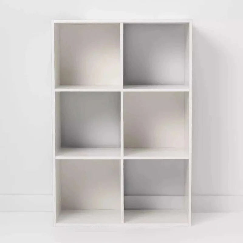 6 Cube Organizer Shelf 11" Storage Bookcase – White Wood Unit-black / United States