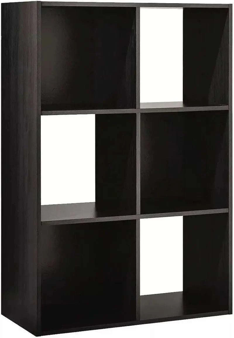6 Cube Organizer Shelf 11" Storage Bookcase – White Wood Unit-black / United States