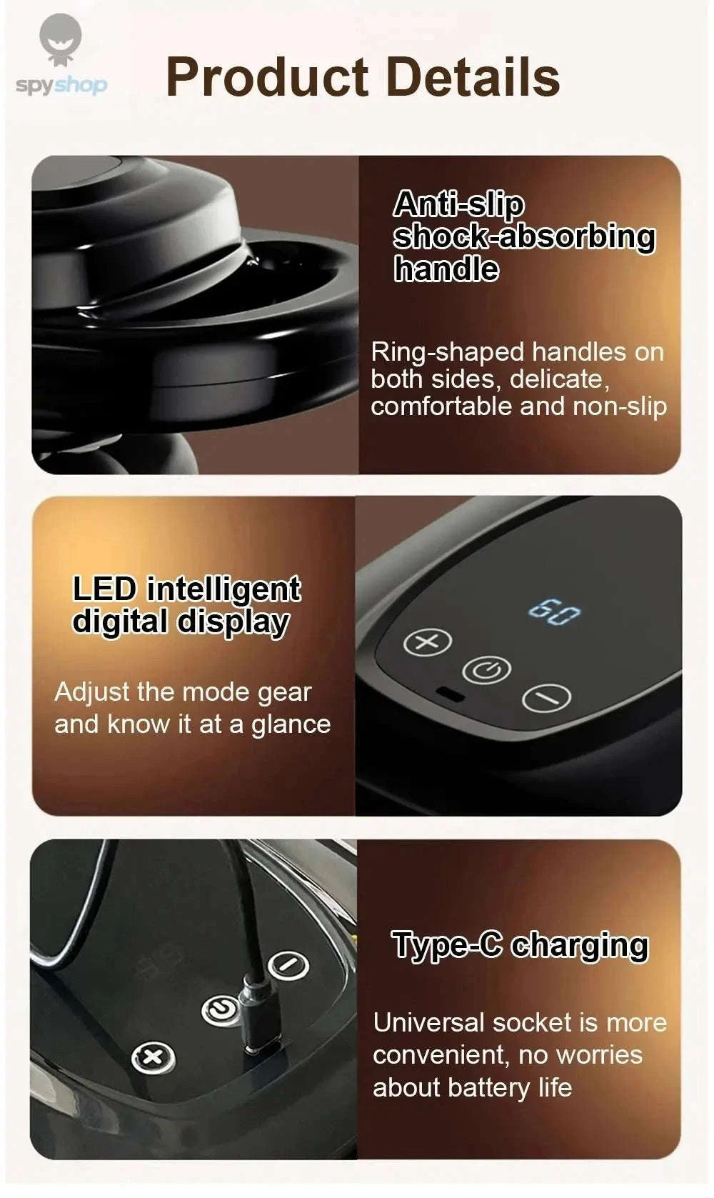 6 Head Massage Gun for Muscle Relief-black