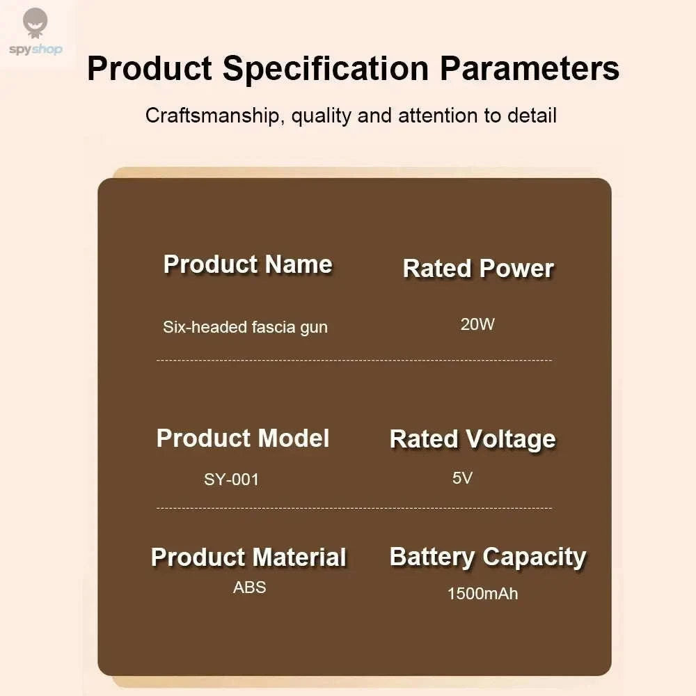 6 Head Massage Gun for Muscle Relief-black