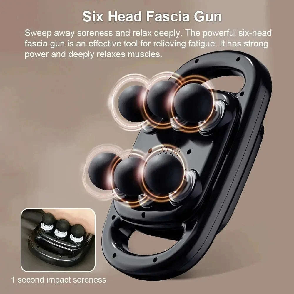 6 Head Massage Gun for Muscle Relief-black