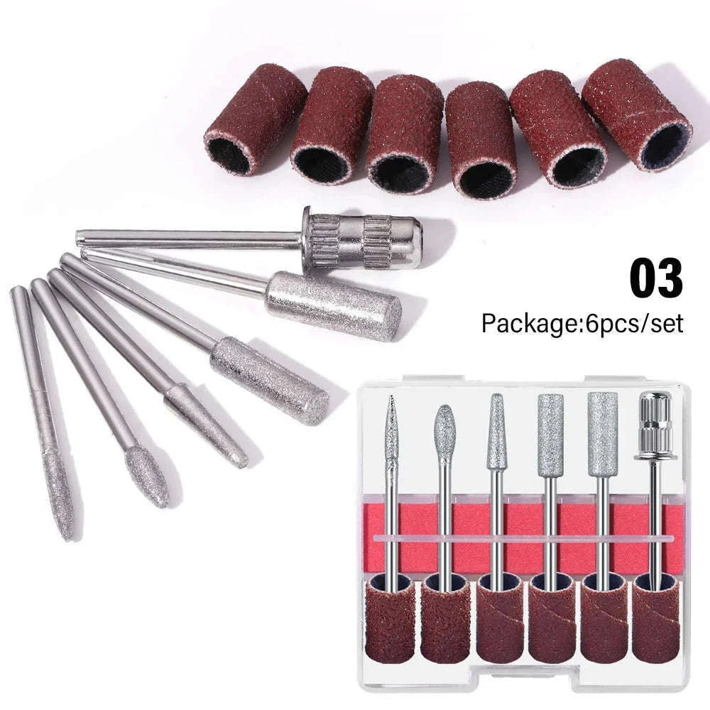 6-in-1 Electric Nail Drill Kit for At-Home Manicures-Red OPP Bag