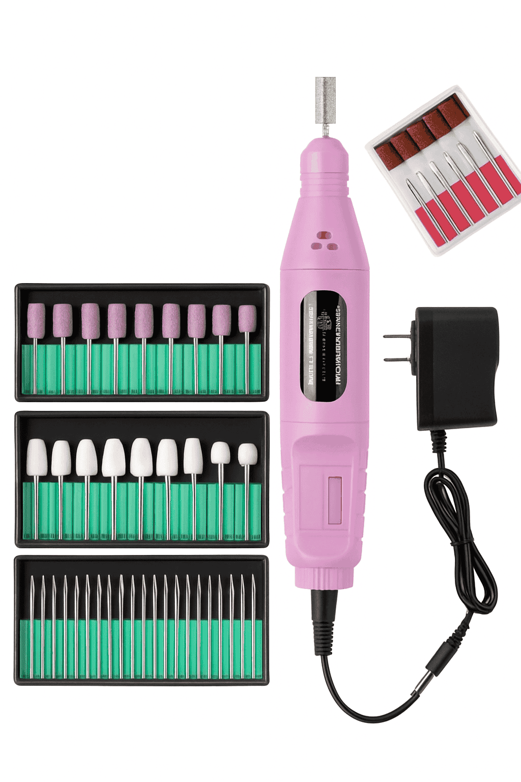 6-in-1 Electric Nail Drill Kit for At-Home Manicures-Red OPP Bag