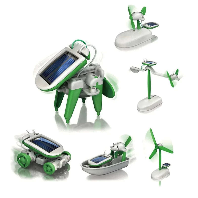 6-in-1 Solar-Power Robot Kit DIY Educational Toy-No box