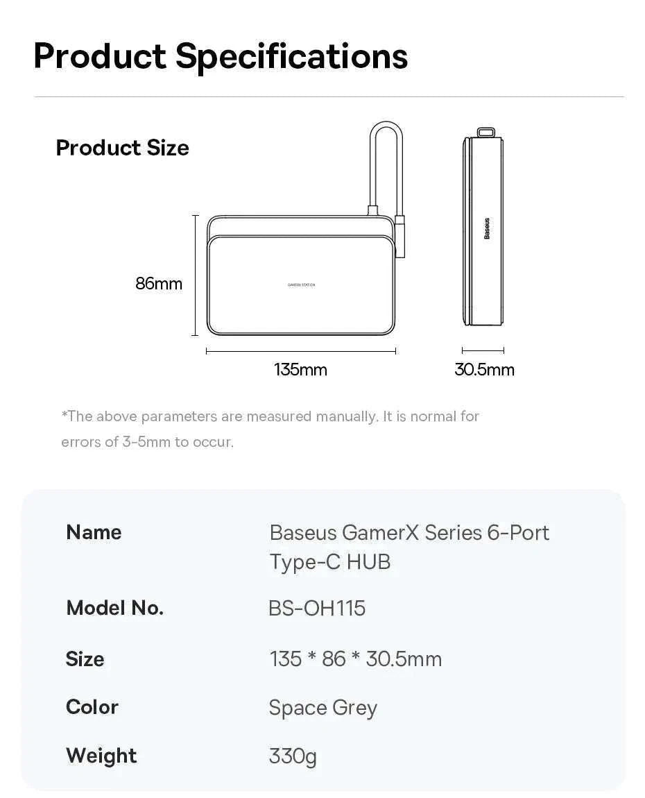 6-in-1 USB-C Dock for Steam Deck & Switch with 4K HDMI-As the pictures
