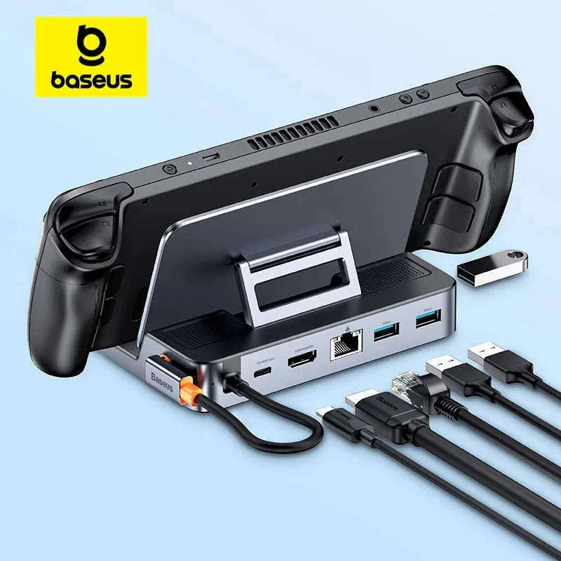 6-in-1 USB-C Dock for Steam Deck & Switch with 4K HDMI-As the pictures