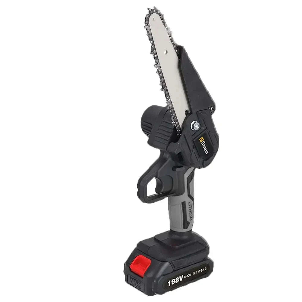 6 Inch Cordless Electric Chainsaw for Fast Wood Cutting-Black 2x198vf batter / GERMANY