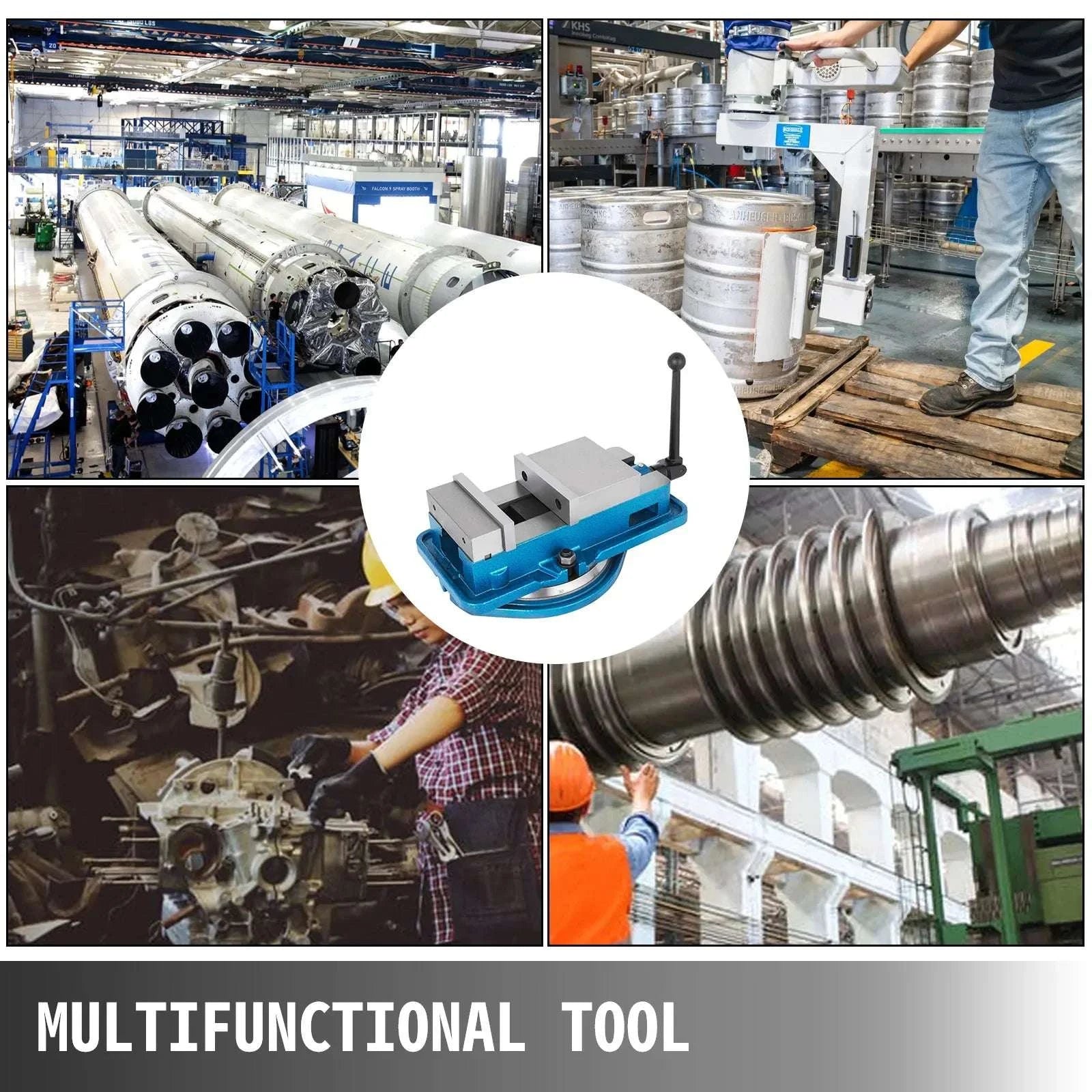6-Inch Milling Machine Vise with 360° Swivel Base Clamp-United States