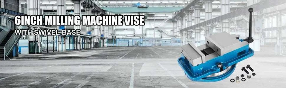 6-Inch Milling Machine Vise with 360° Swivel Base Clamp-United States