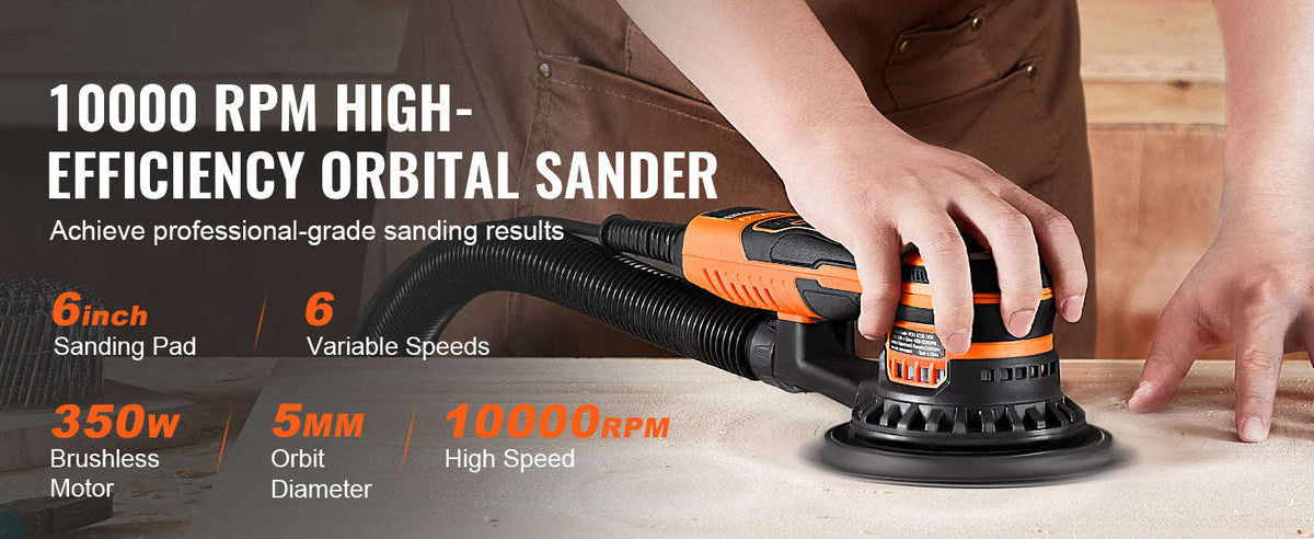 6-Inch Random Orbital Sander 350W Brushless 6-Speed-350W 6Inch / spain