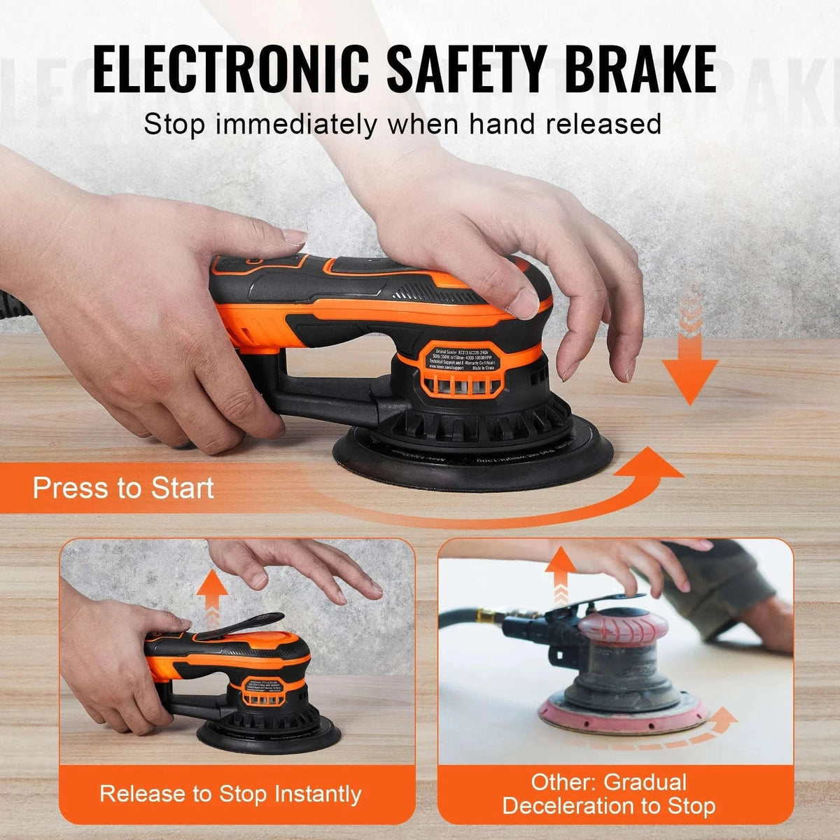 6-Inch Random Orbital Sander 350W Brushless 6-Speed-350W 6Inch / spain