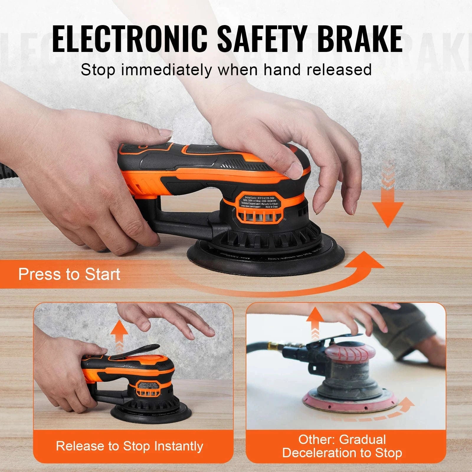 6-Inch Random Orbital Sander 350W Brushless 6-Speed-350W 6Inch / spain