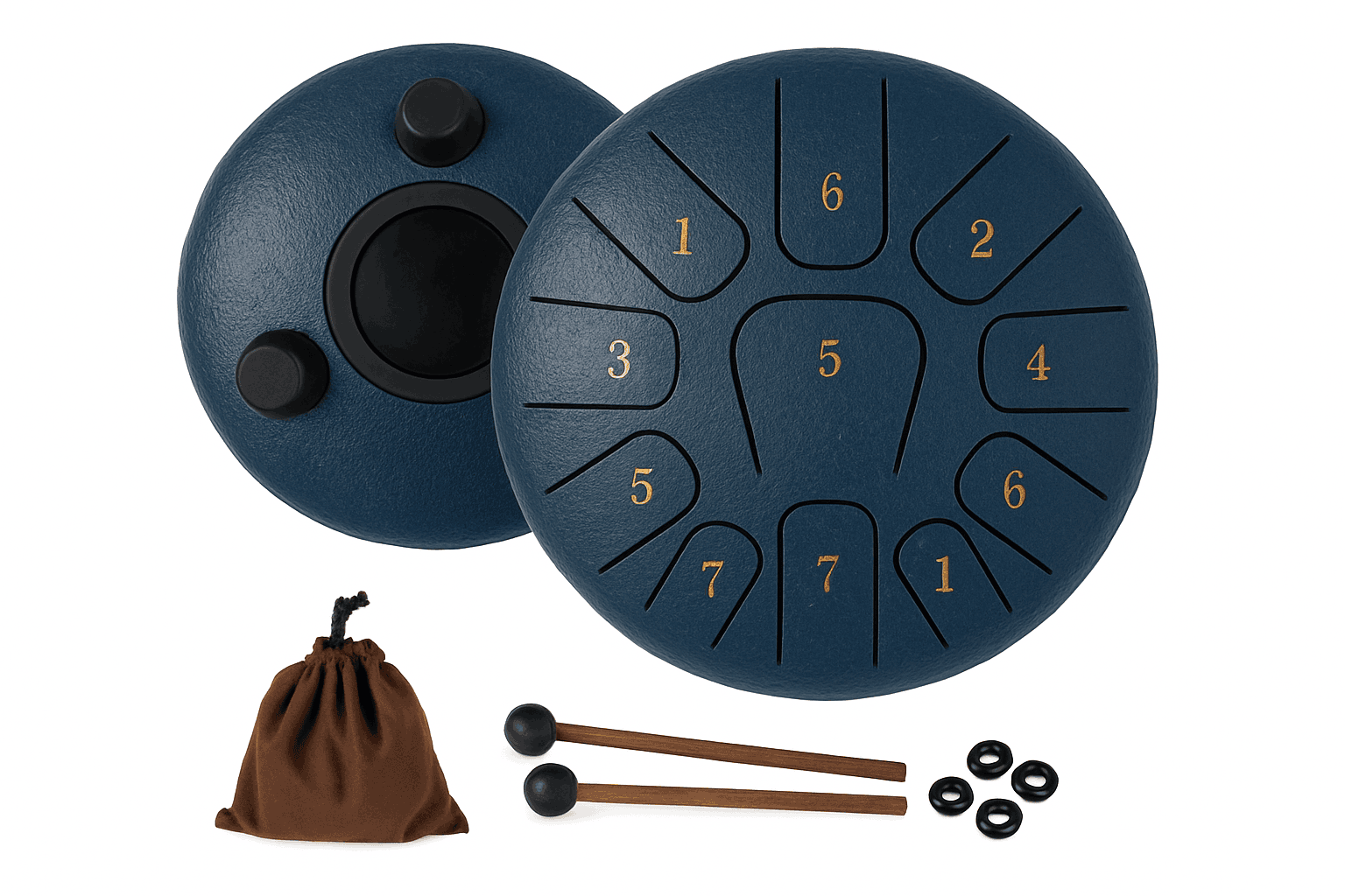 6-Inch Steel Tongue Drum Gift Set with Accessories-Yellow 6 Inchs