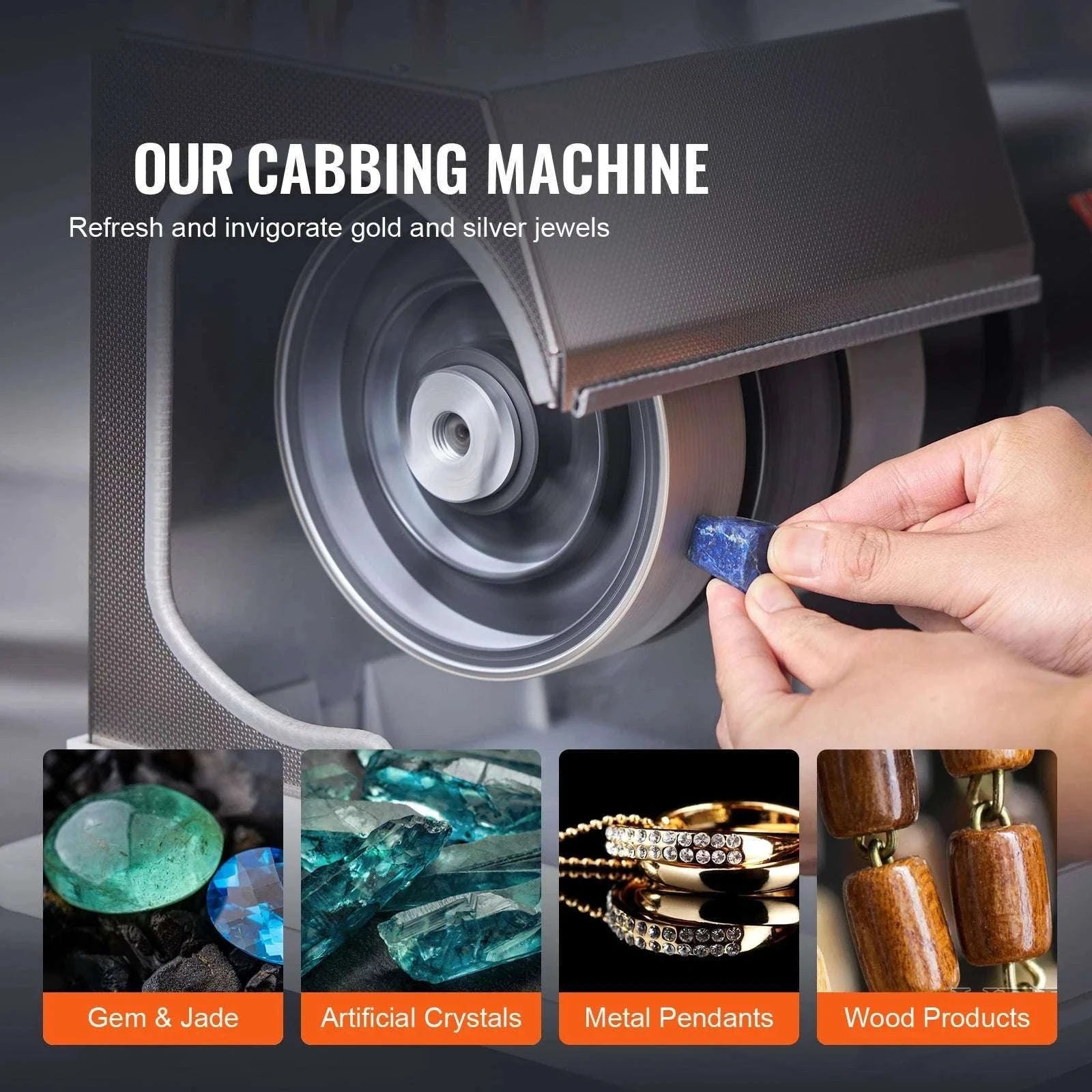 6" Lapidary Cabbing Machine 1800RPM Grinder Polisher with Water System-6inch / United States