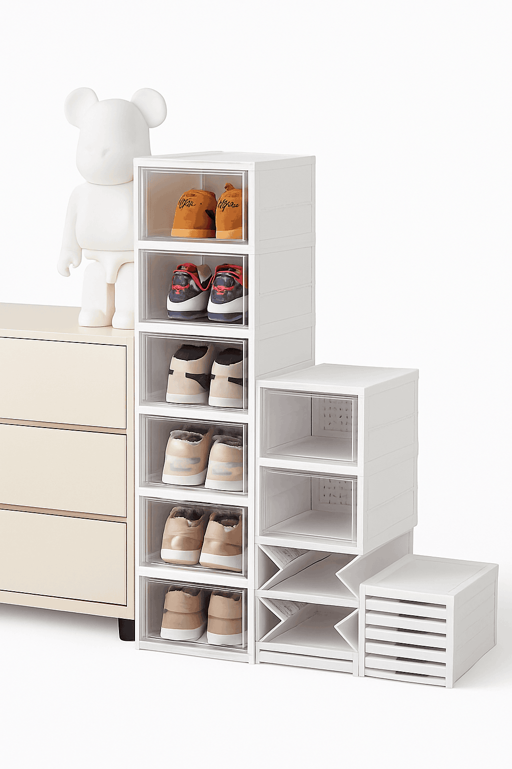 6-Layer Foldable Shoe Organizer Box for Tidy, Easy Access-3-layer / GERMANY