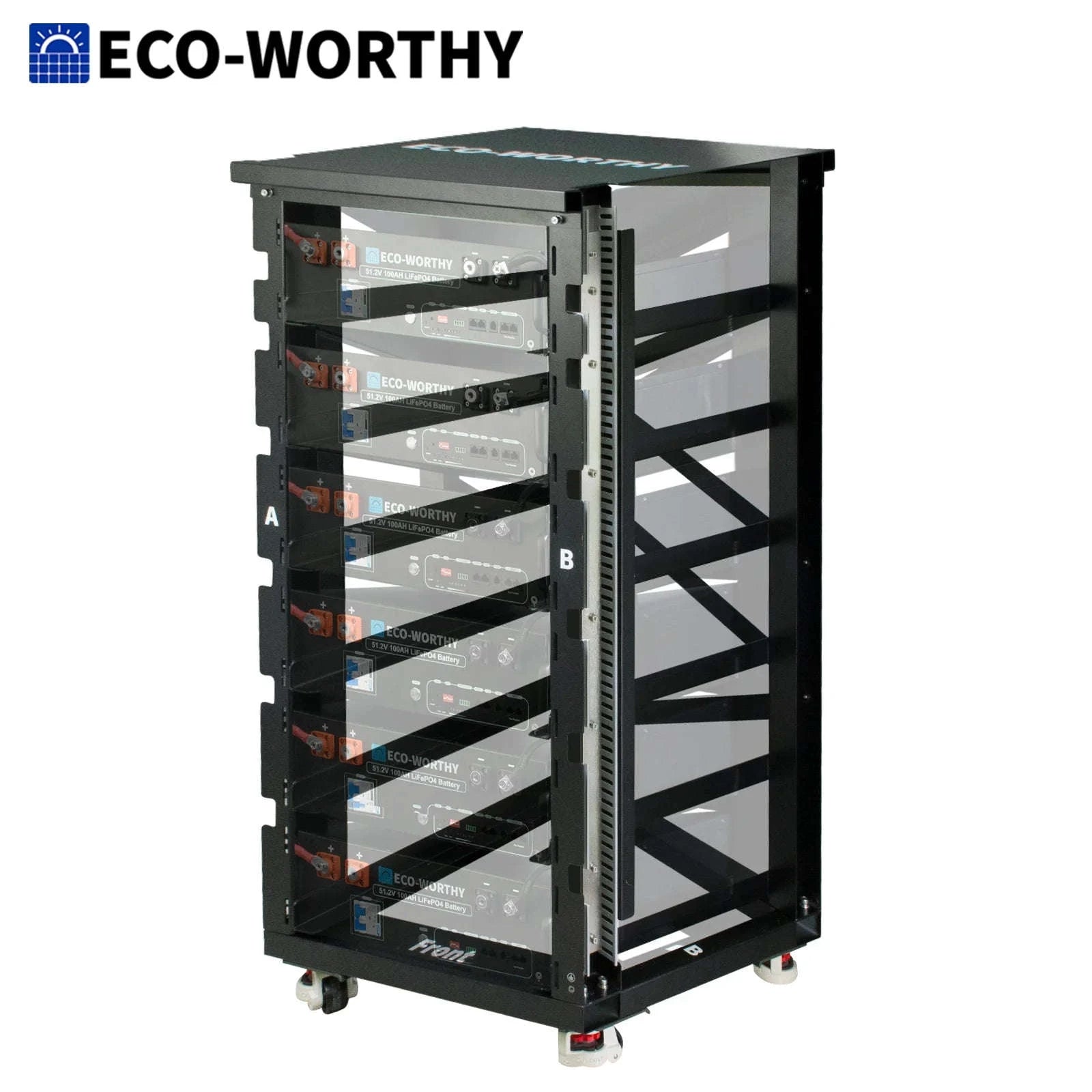 6-Layer Server Rack with 600A Busbar-black / United States