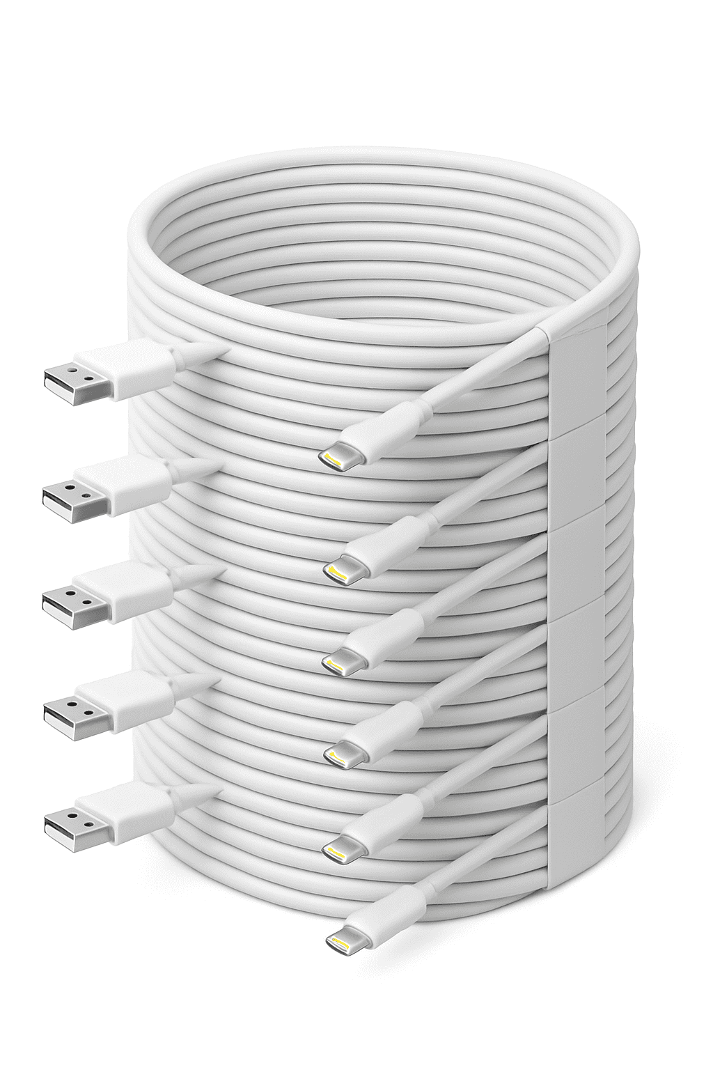 6-Pack 6ft Lightning Charging Cables for iPhone Fast Charge 2.4A-United States