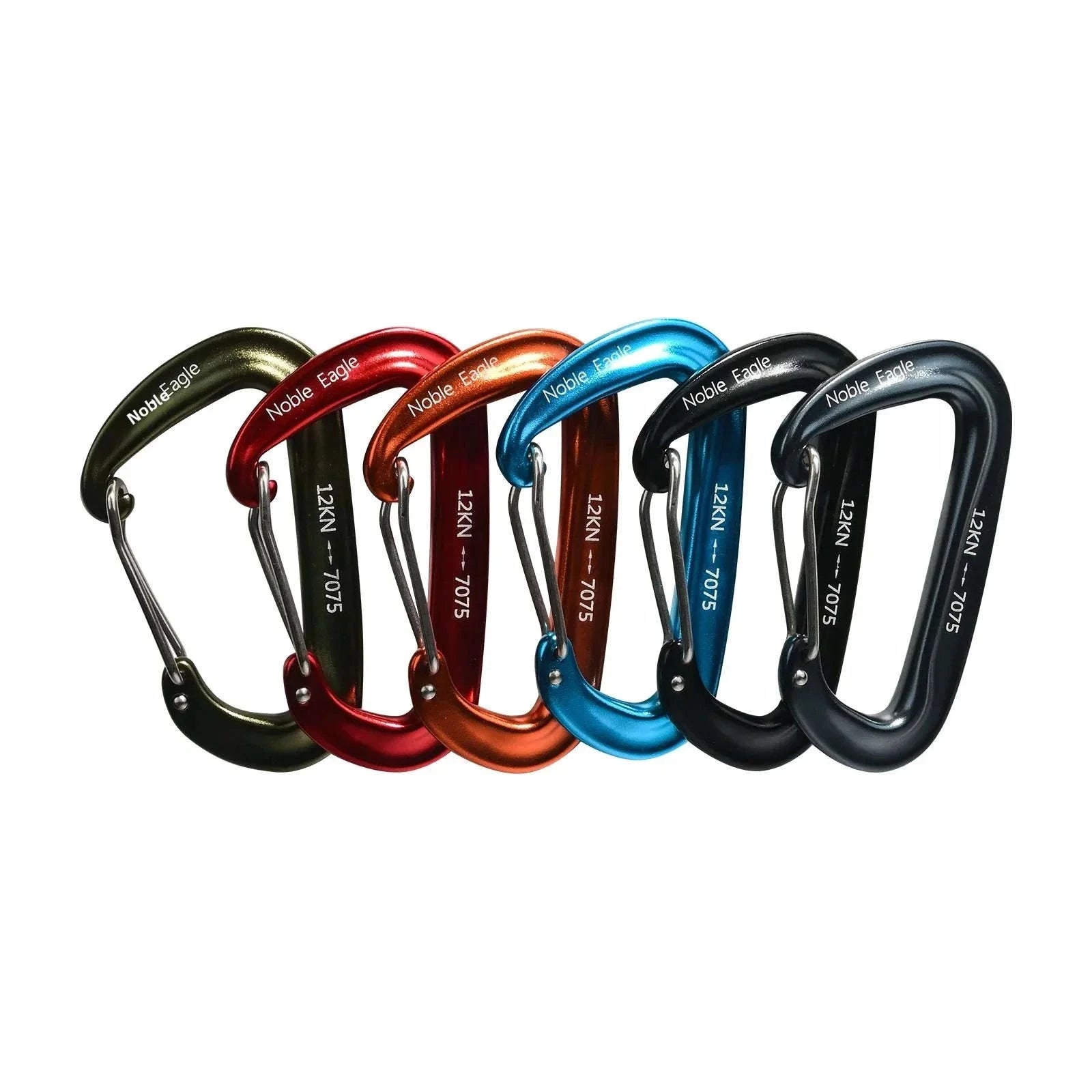 6-Piece 12kN Aluminum D-Ring Carabiner Set-Noble12KN 6PCS Mix / China Mainland
