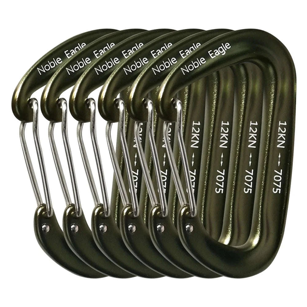 6-Piece 12kN Aluminum D-Ring Carabiner Set-Noble12KN 6PCS Mix / China Mainland