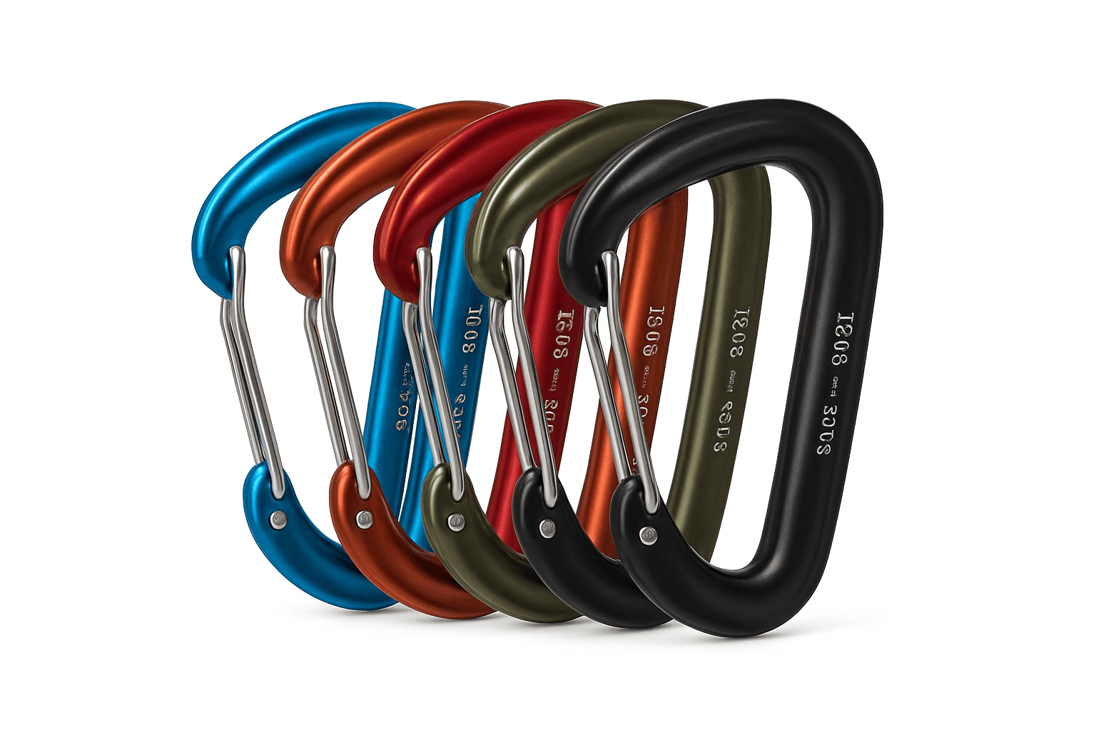 6-Piece 12kN Aluminum D-Ring Carabiner Set-Noble12KN 6PCS Mix / China Mainland