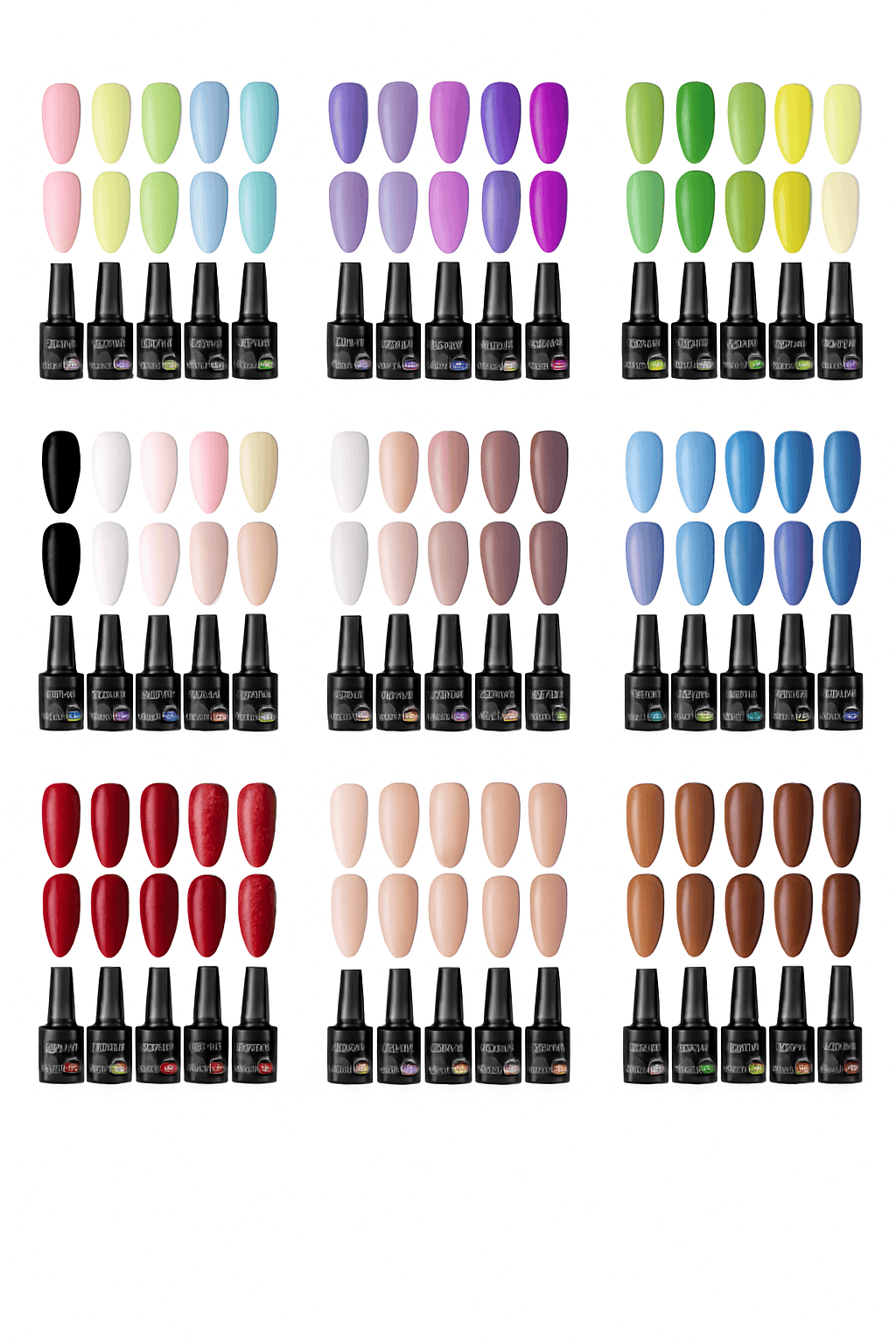 6-Piece All-Season Gel Nail Polish Set for Lasting Color-ZH26453