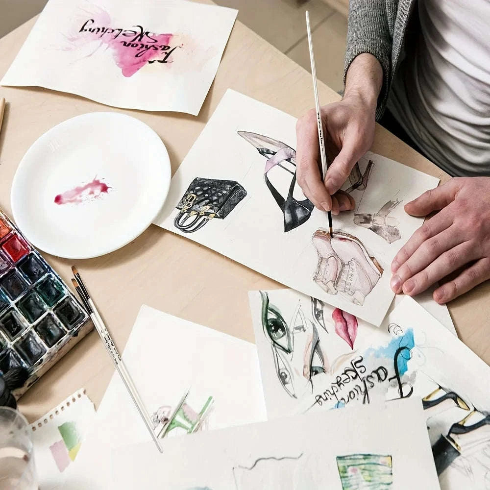 6-Piece Artist Paint Brushes Set-6pcsBlackFlat