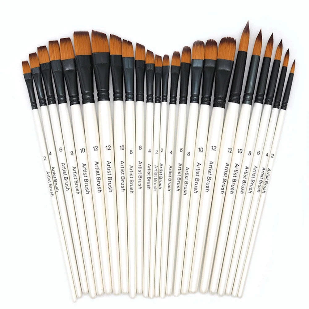 6-Piece Artist Paint Brushes Set-6pcsBlackFlat