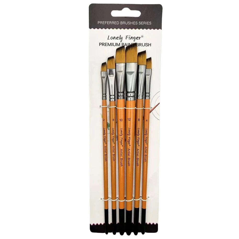 6-Piece Artist Paint Brushes Set-6pcsBlackFlat