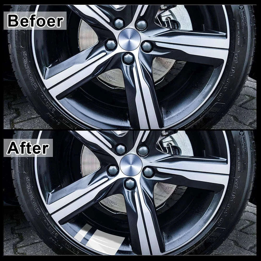 6-Piece Car Wheel Hub Stickers for a Sharper Wheel Look-WHITE
