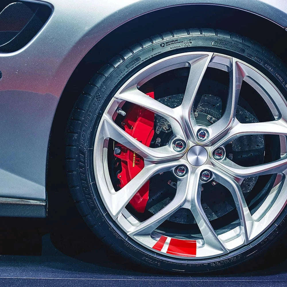 6-Piece Car Wheel Hub Stickers for a Sharper Wheel Look-WHITE