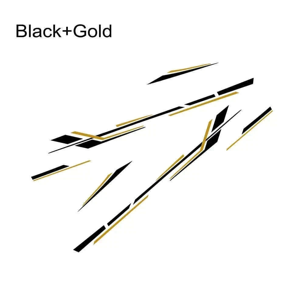 6 Piece Motorhome Stripe Vinyl Stickers for RV, Caravan & Camper Van-Black Gold