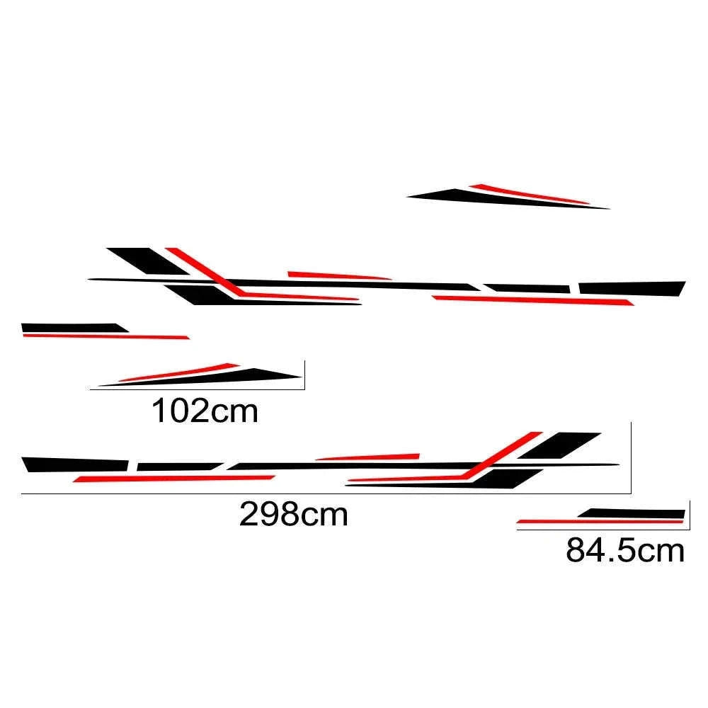 6 Piece Motorhome Stripe Vinyl Stickers for RV, Caravan & Camper Van-Black Gold