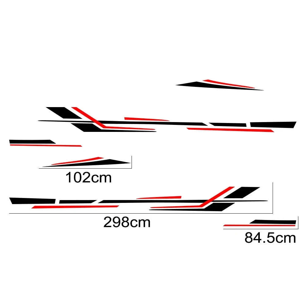6 Piece Motorhome Stripe Vinyl Stickers for RV, Caravan & Camper Van-Black Gold