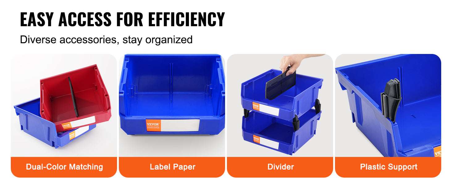6-Piece Stackable Storage Bins for Garage, Closet & Workspace-6 pcs / spain