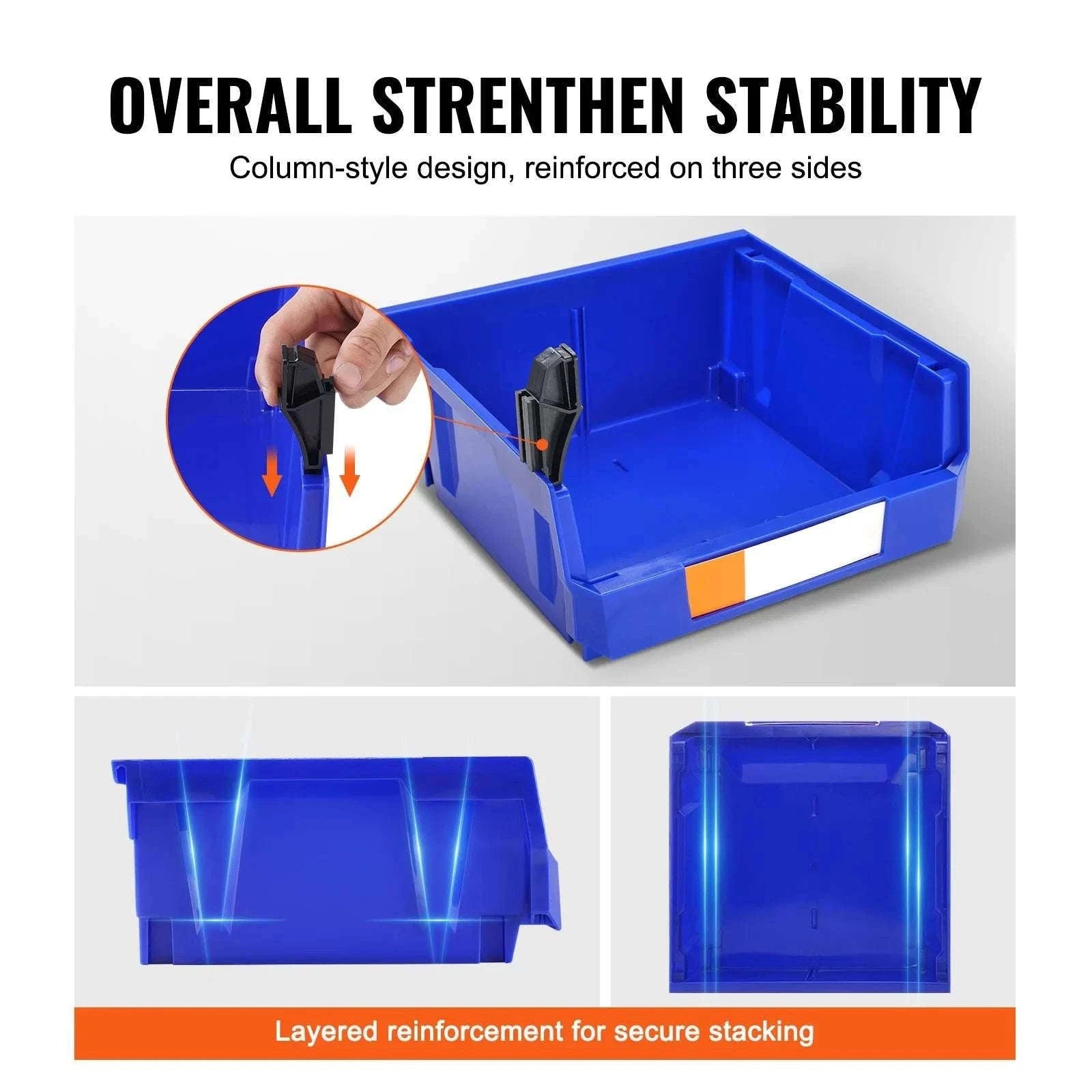 6-Piece Stackable Storage Bins for Garage, Closet & Workspace-6 pcs / spain