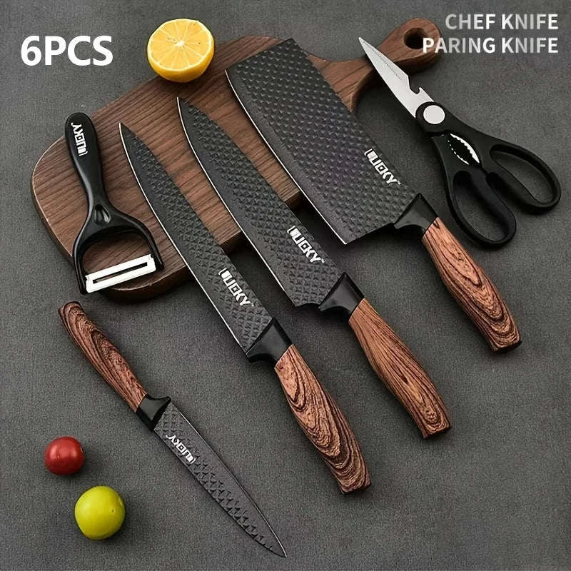 6-Piece Stainless Steel Kitchen Knife Set with Gift Box-United States / 6piece