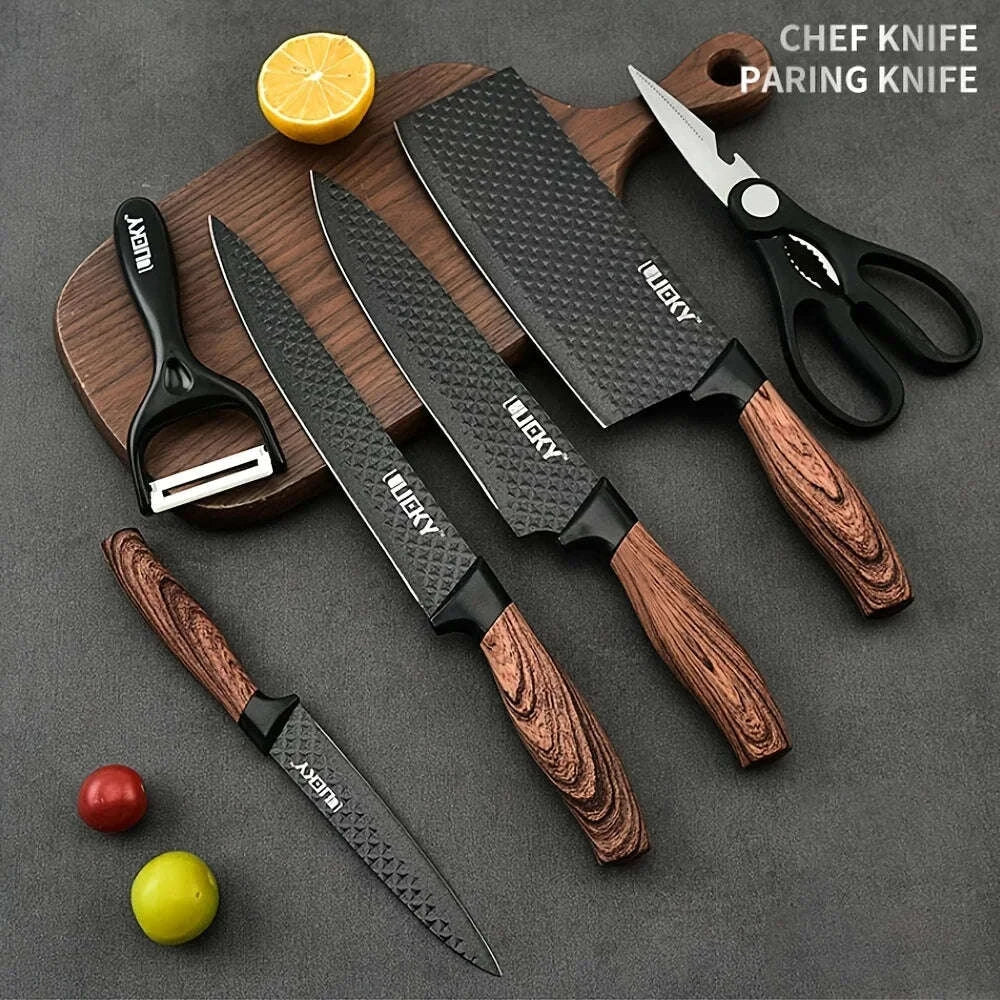 6-Piece Stainless Steel Kitchen Knife Set with Gift Box-United States / 6piece