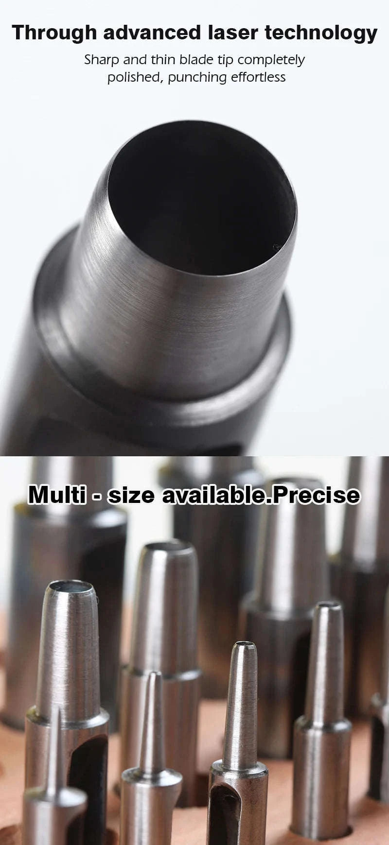 6-Piece Steel Hole Punch Set for Leather, Belts, Paper & Crafts-1-1.5-2-3-4-5mm / United States
